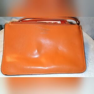 Dior Orange Leather Wristlet Clutch